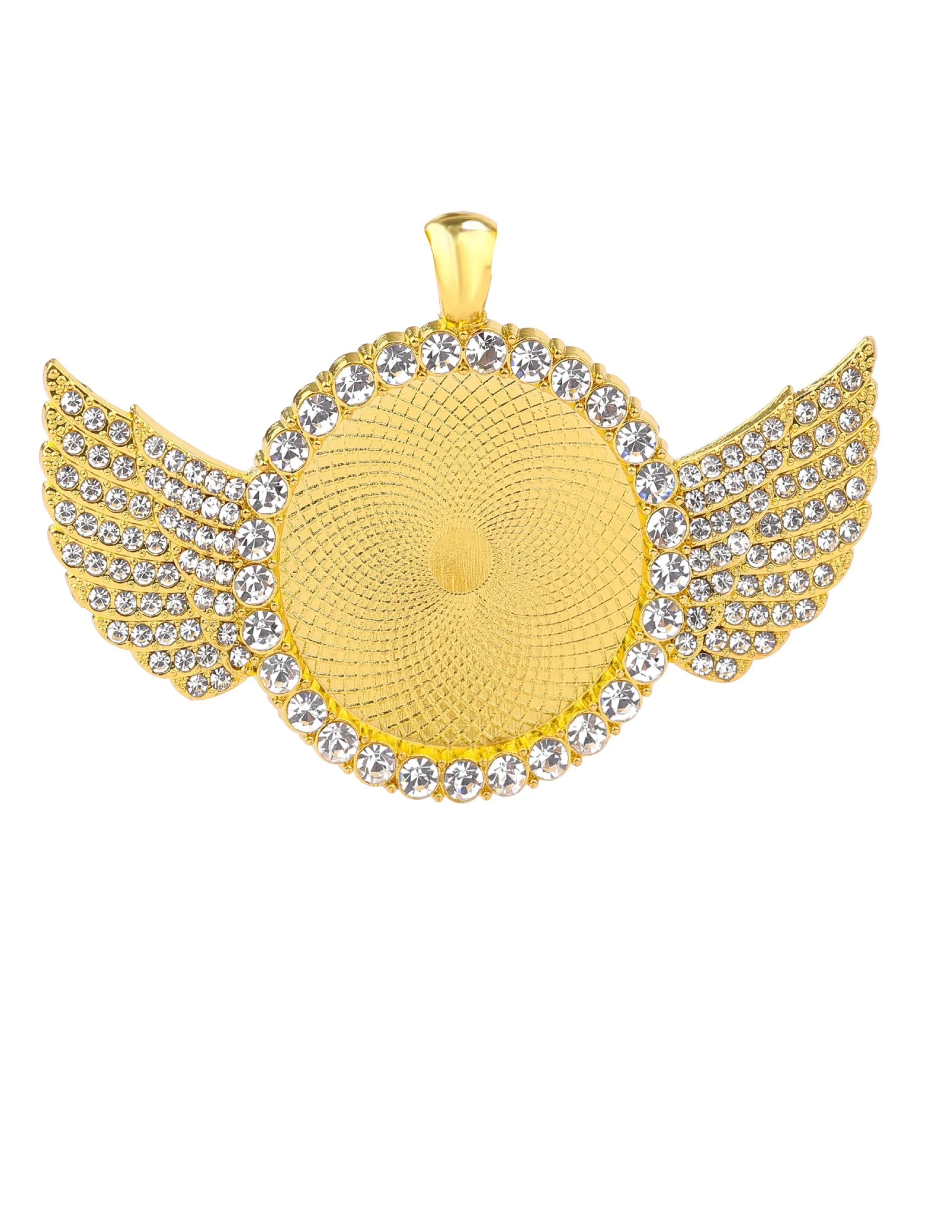 Angel Wing Photo Necklace, Wing Rhinestone Photo Necklace, Photo Jewelry