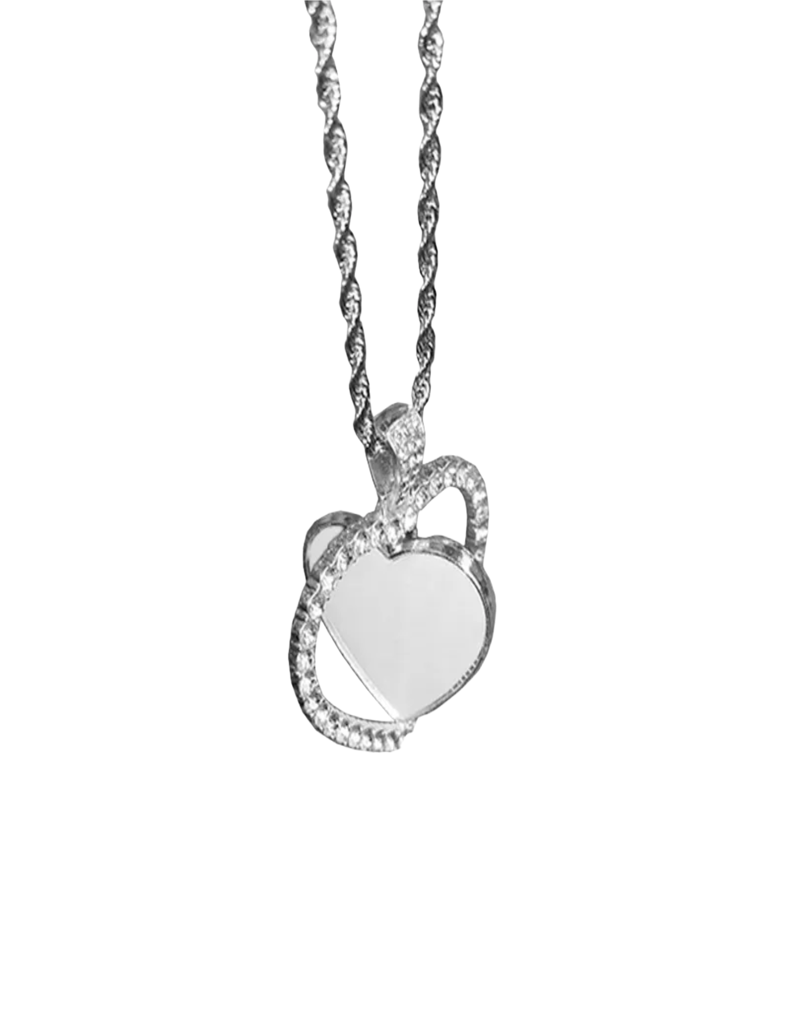 Silver Heart Rotating Necklace(DOUBLE SIDED)