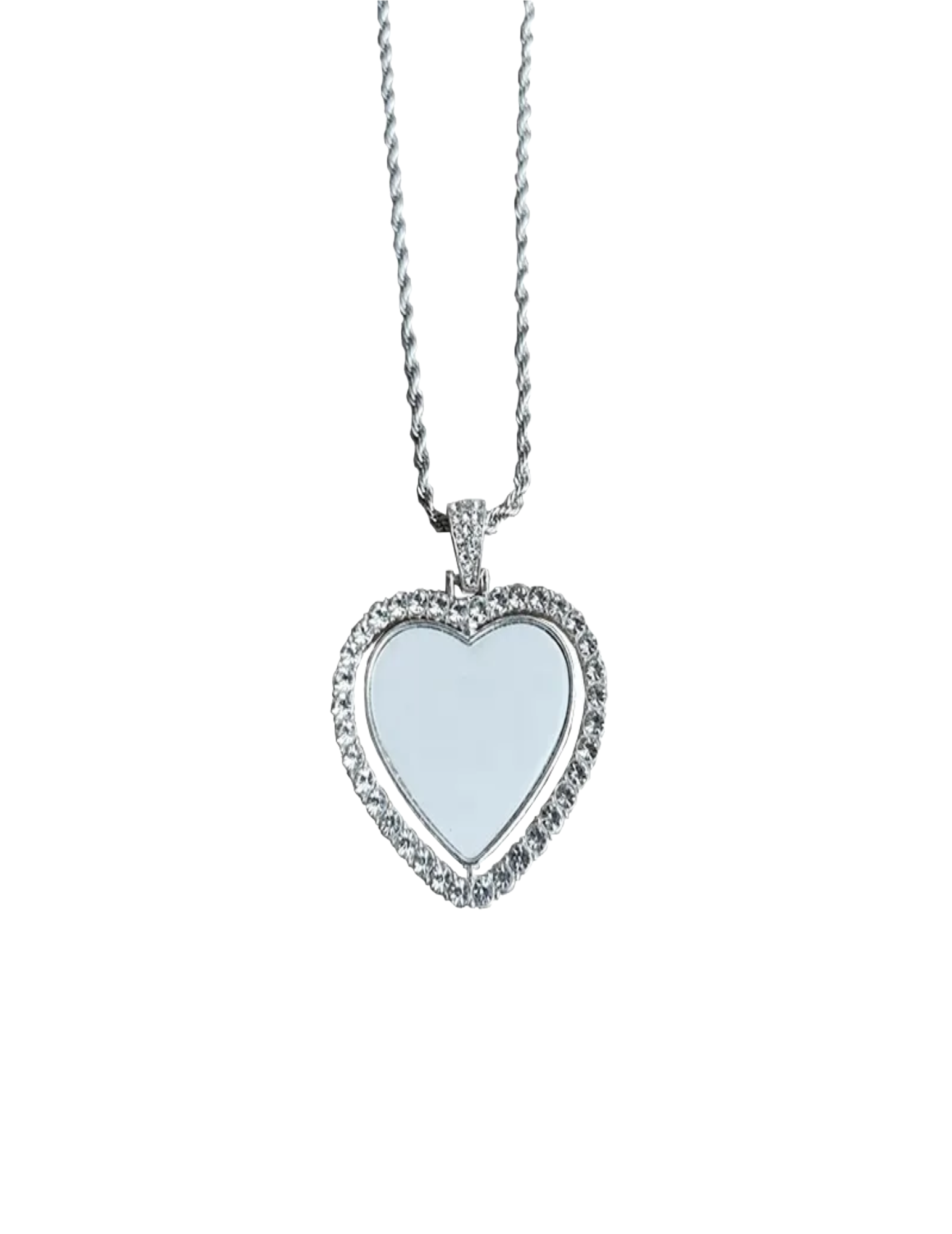 Silver Heart Rotating Necklace(DOUBLE SIDED)
