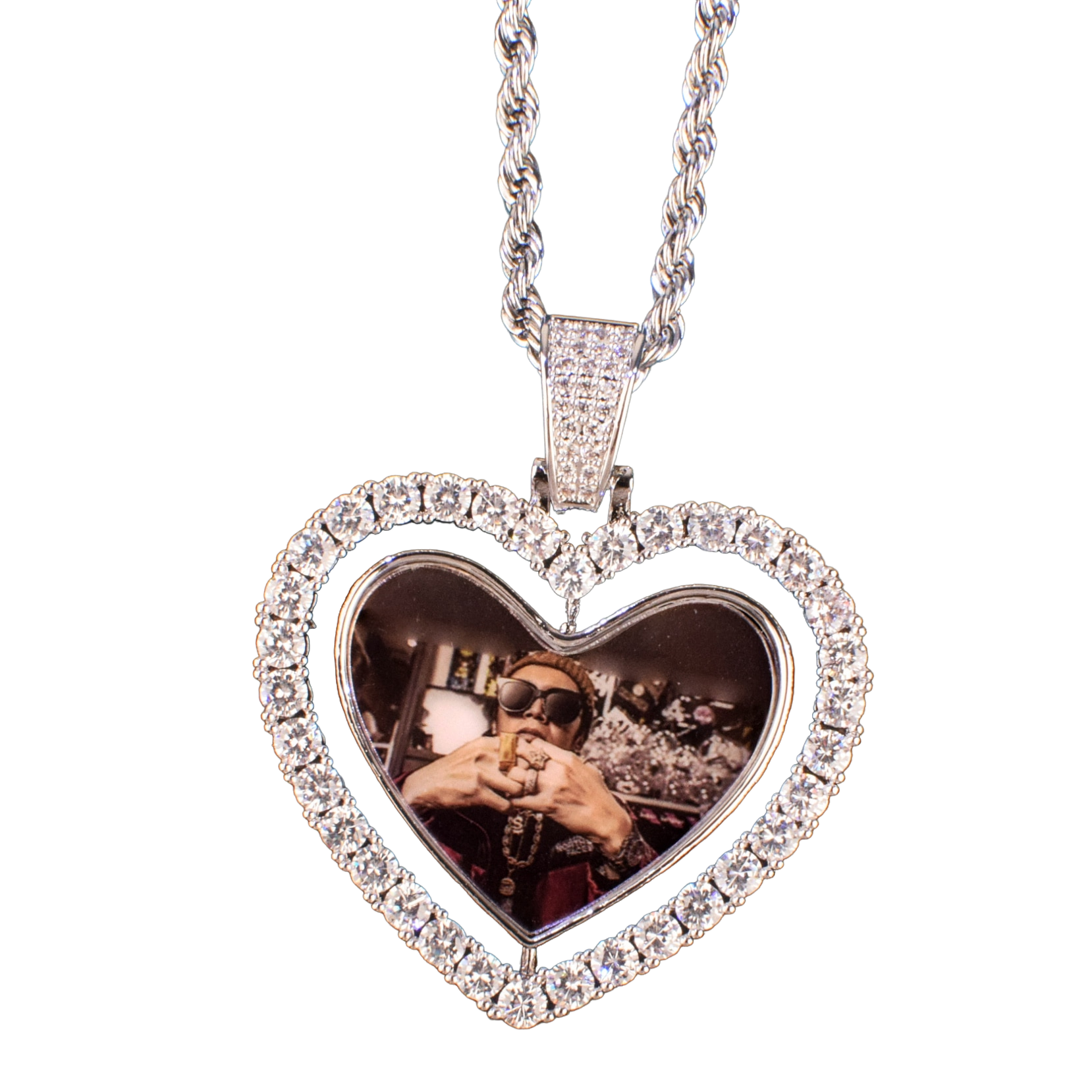 Silver Heart Rotating Necklace(DOUBLE SIDED)