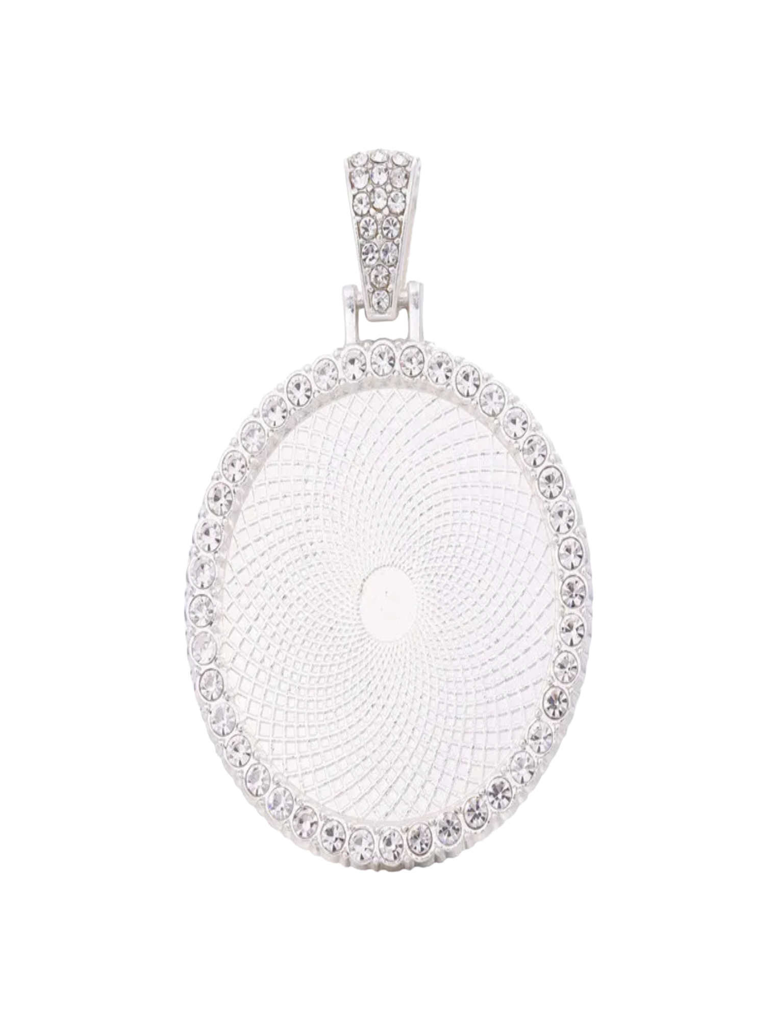 Silver Large 30mm Circle Photo Pendant