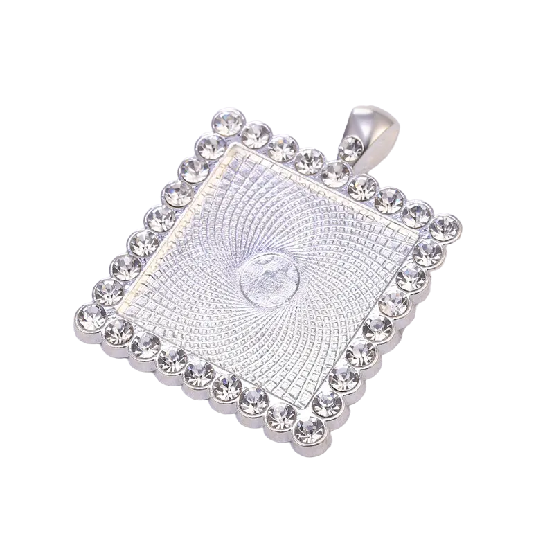 Silver Square Photo Pendant