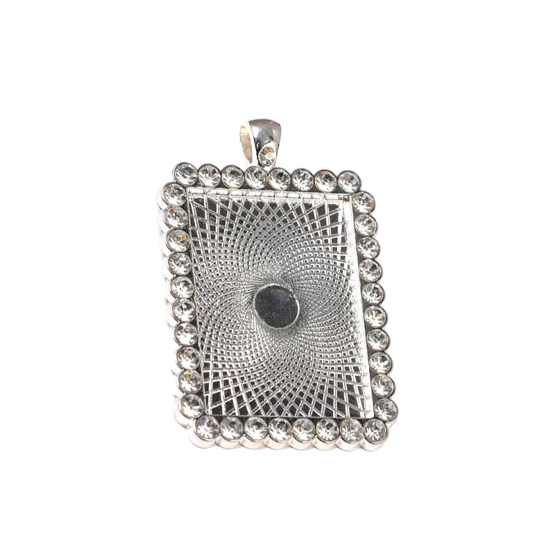 Silver Rectangle Photo Pendant