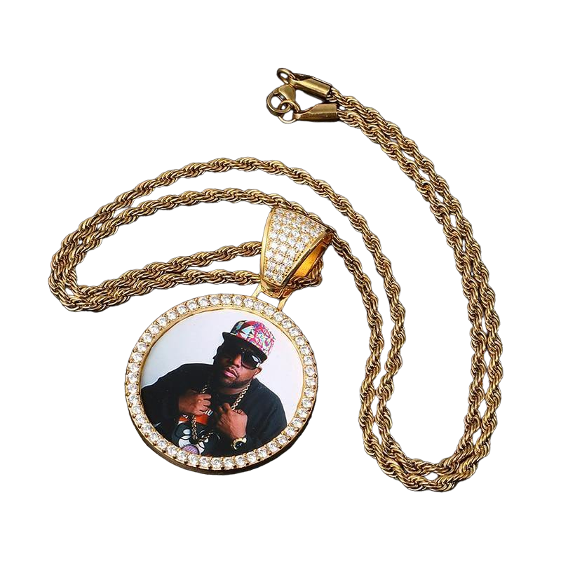 Large Circle Photo Pendant