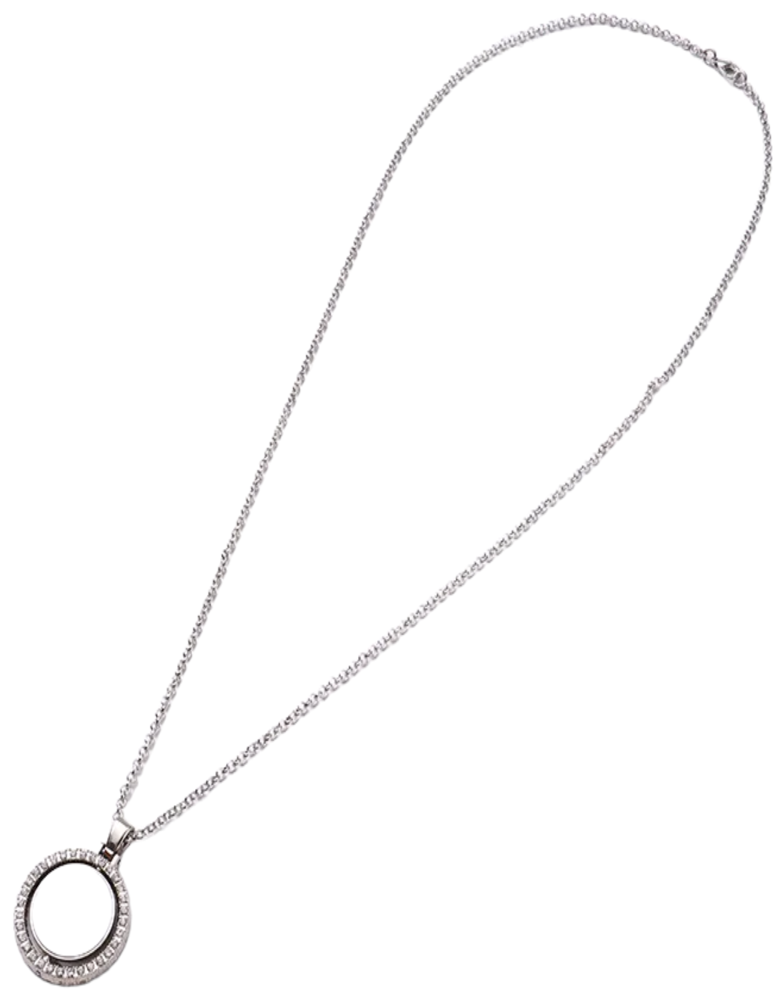 Silver Rotatable Round Pendant Necklace(DOUBLE SIDED)