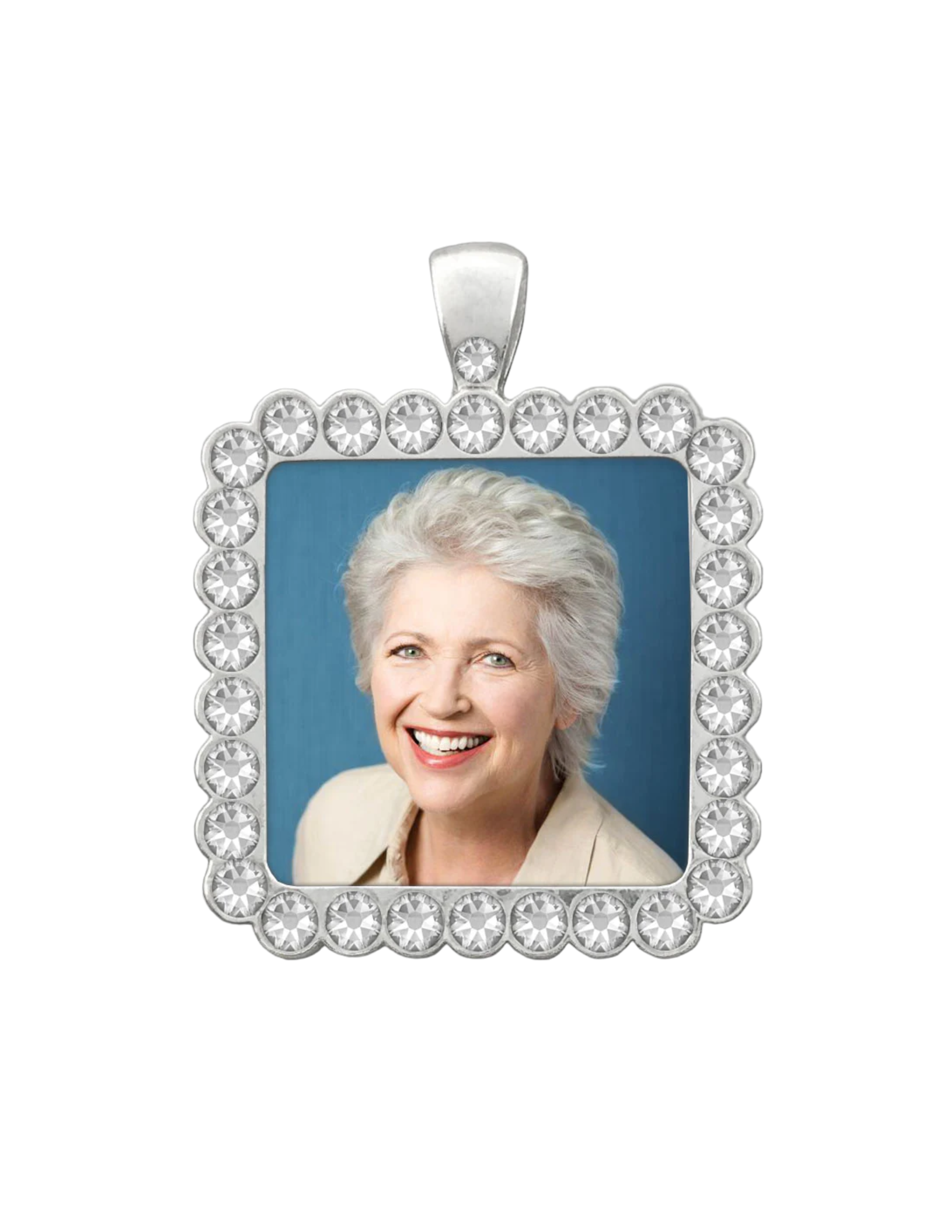 Silver Square Photo Pendant