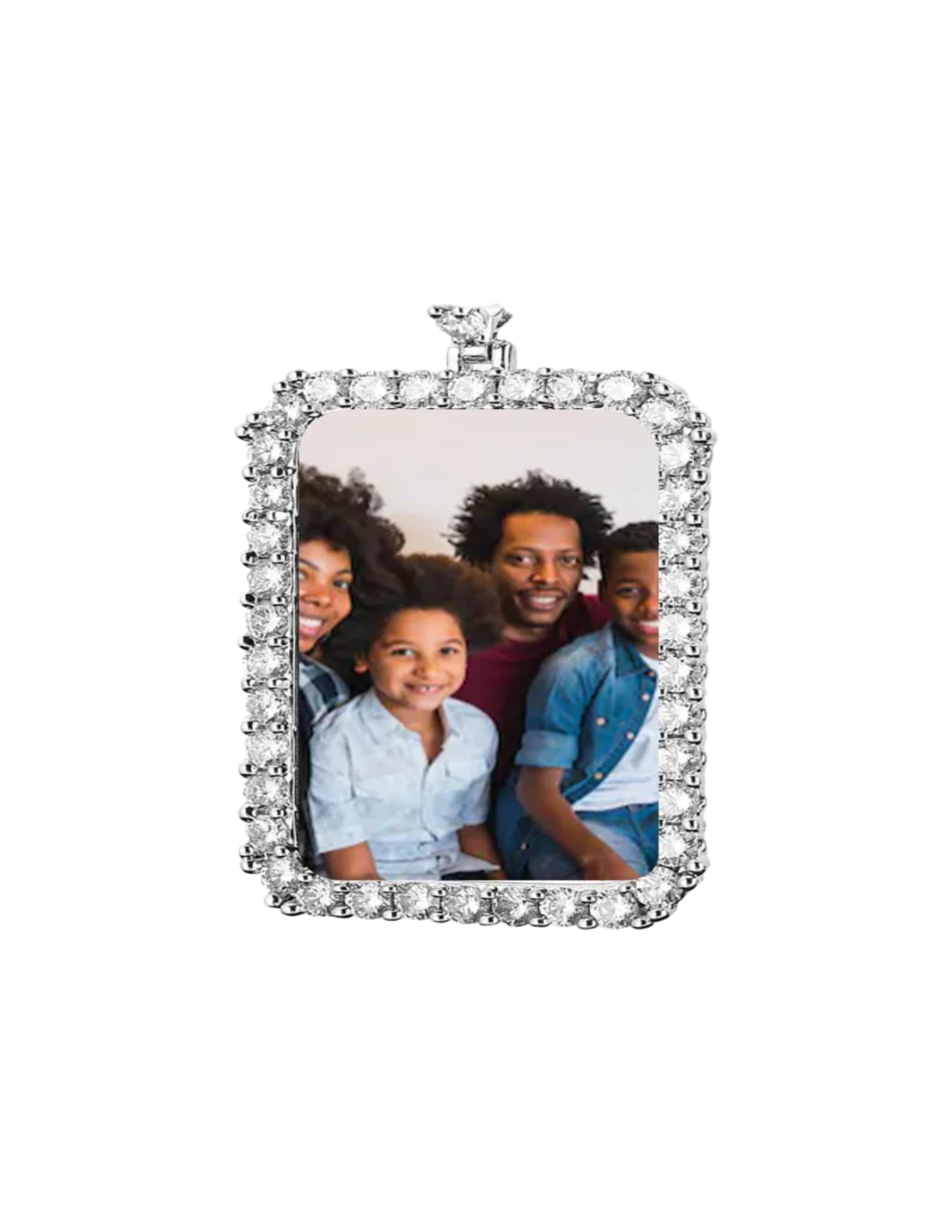 Silver Rectangle Photo Pendant